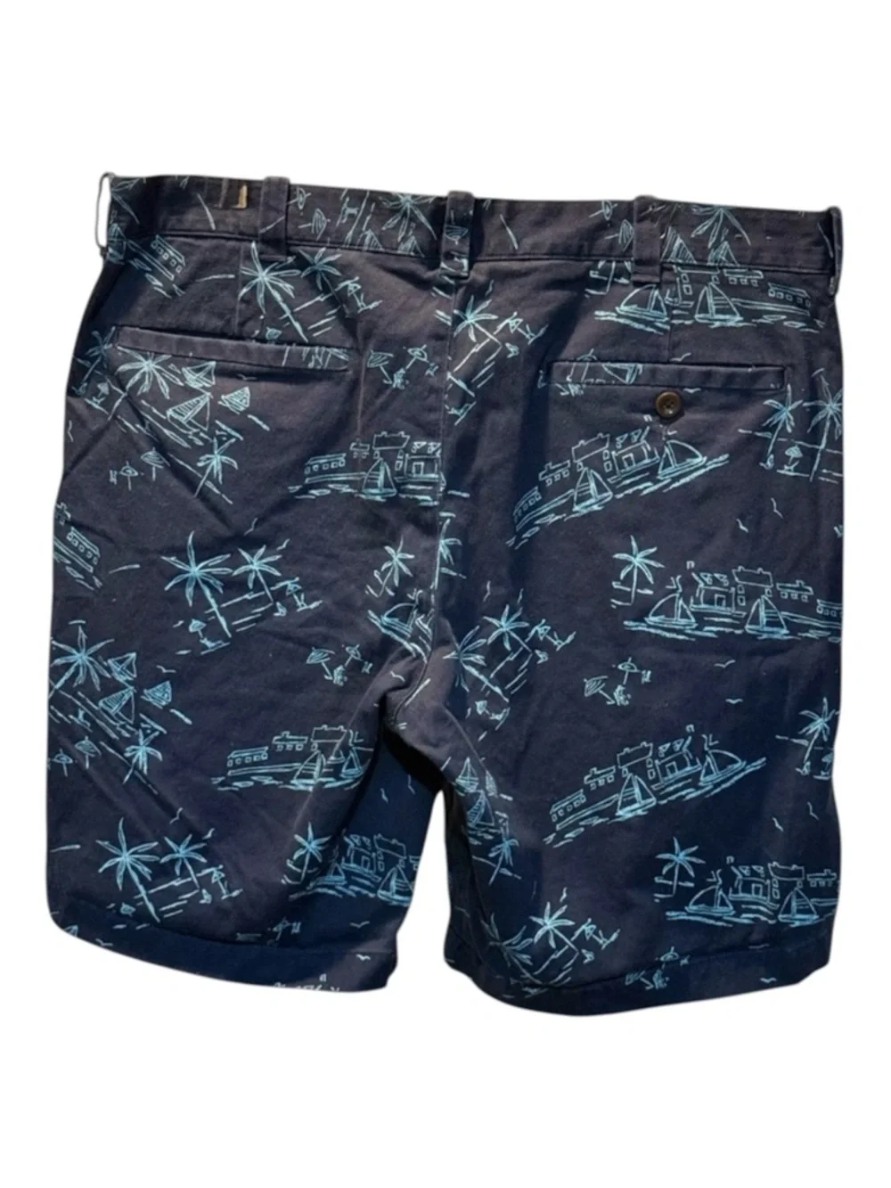 J Crew Blue Sailboat Bermuda Shorts Size 34